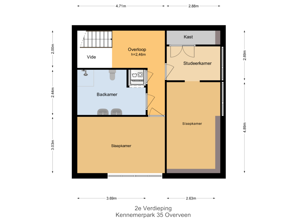 View floorplan of 2e Verdieping of Kennemerpark 35