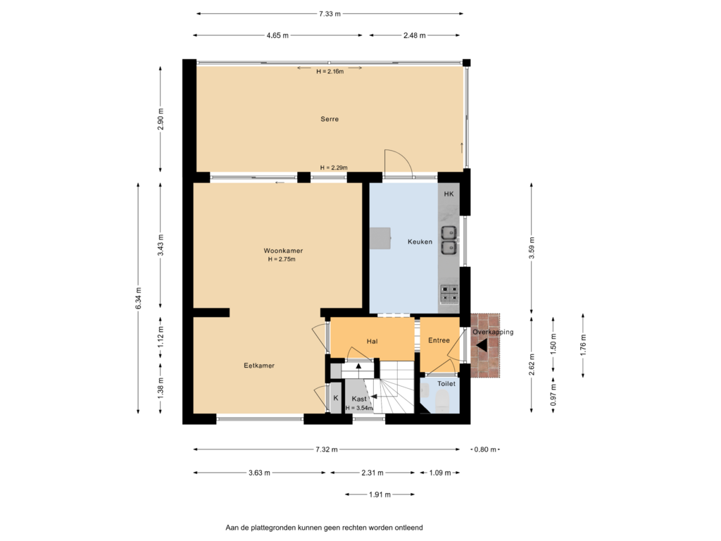 View floorplan of Begane grond of Otterloseweg 22