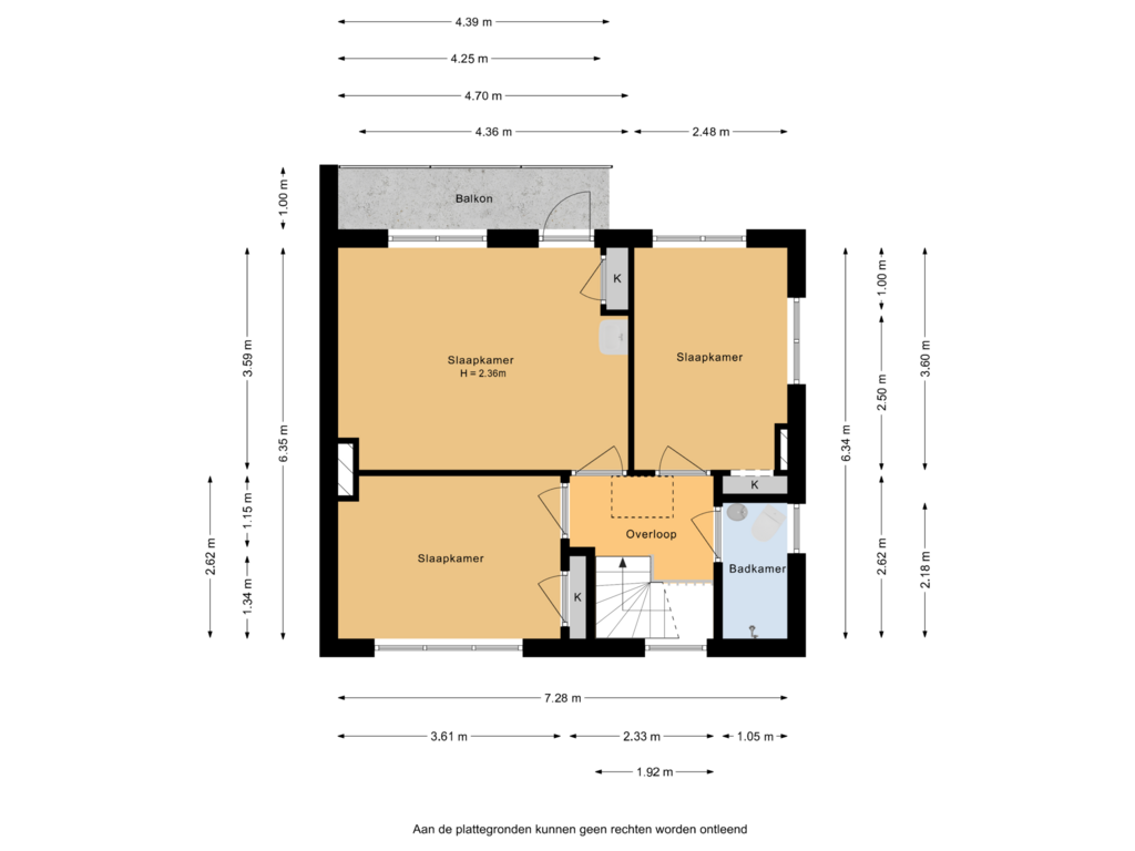 View floorplan of 1e verdieping of Otterloseweg 22