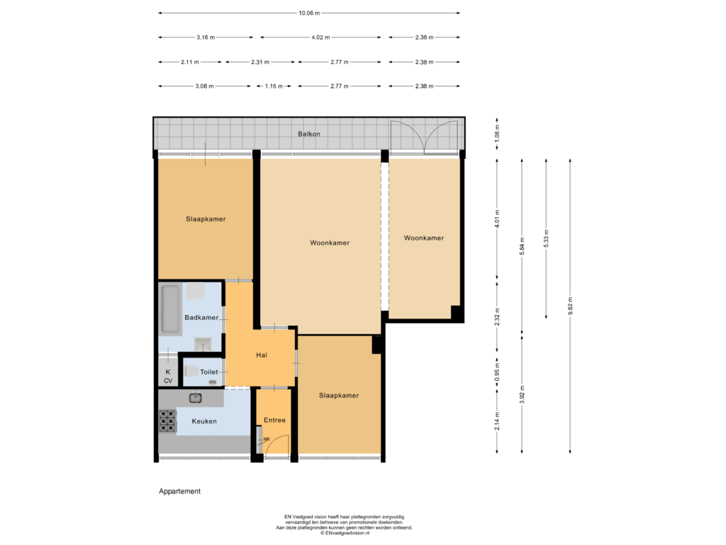 Bekijk plattegrond van Appartement van Flevolaan 35