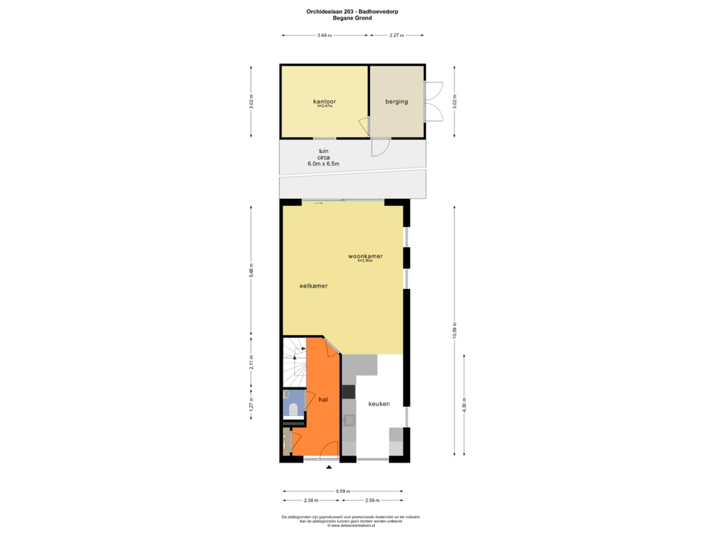 View floorplan of BEGANE GROND of Orchideelaan 203