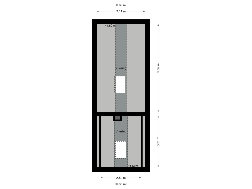 Bekijk plattegrond van Vliering van Zuideinde 199