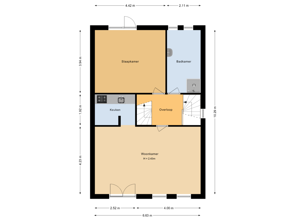 Bekijk plattegrond van Eerste verdieping van Pastoor Bastiaansensingel 1-B