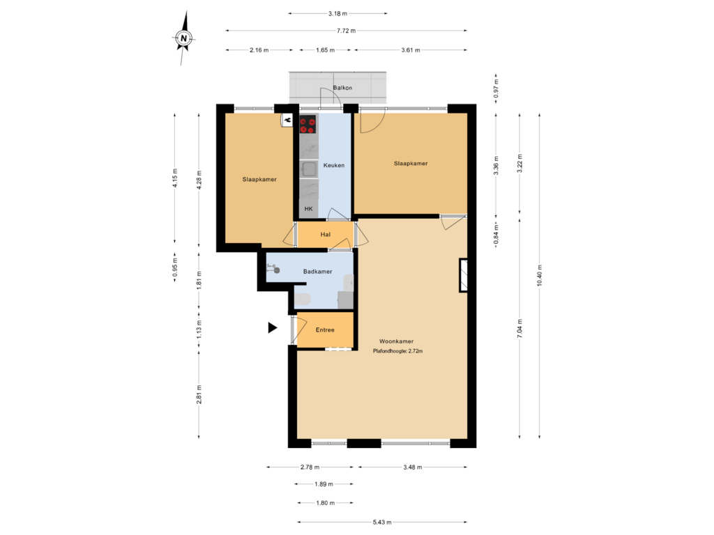 View floorplan of Plattegrond of Marinestraat 19-C