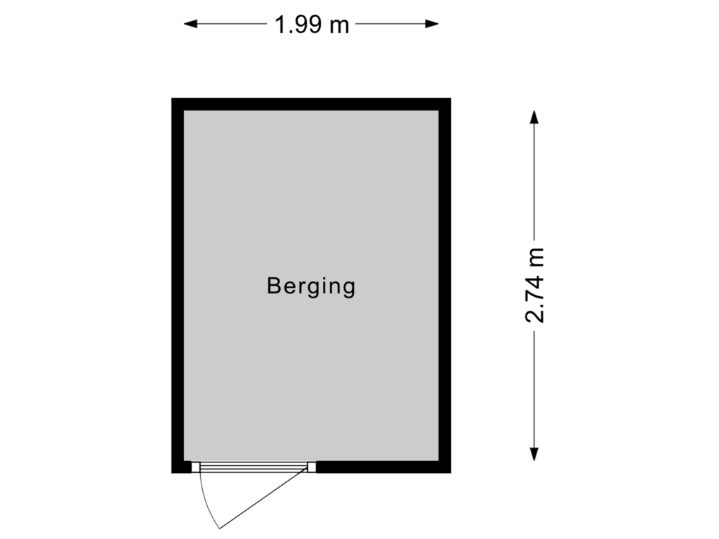 View floorplan of Berging 1 of Marinestraat 19-C