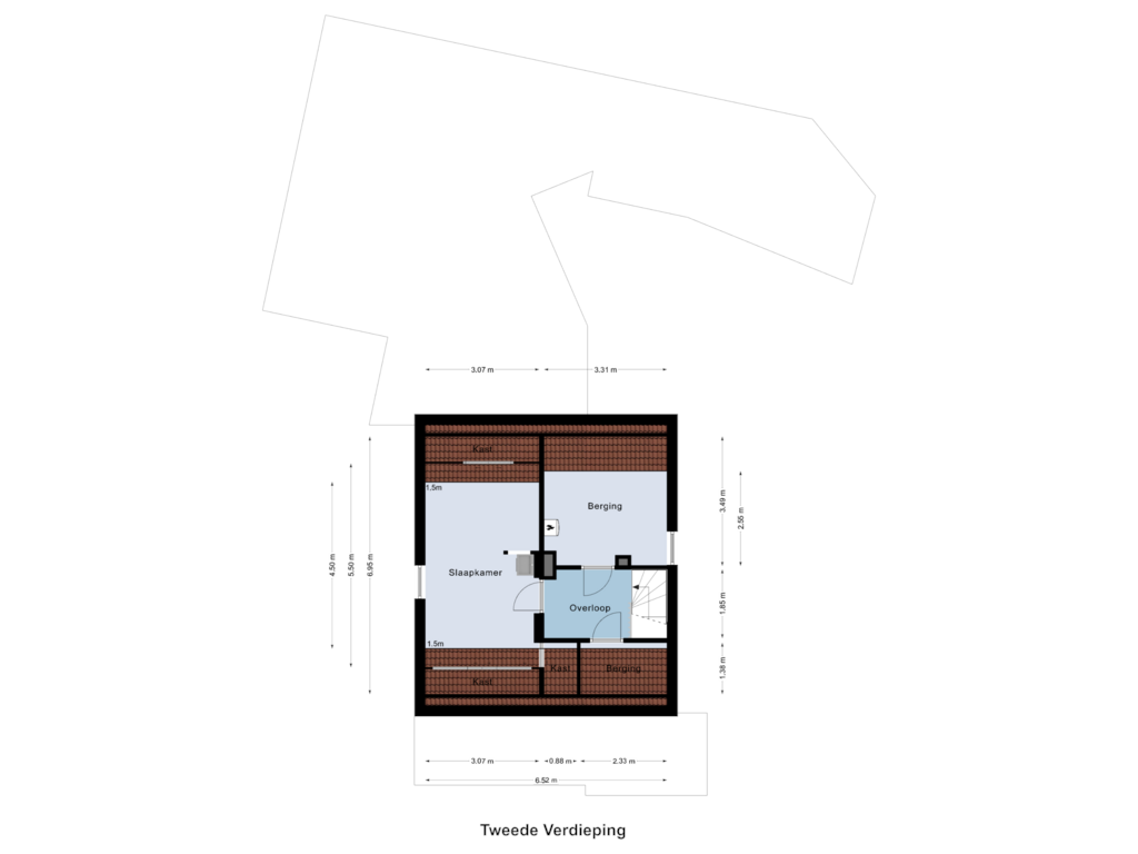 View floorplan of Tweede Verdieping of Ambachtsingel 101