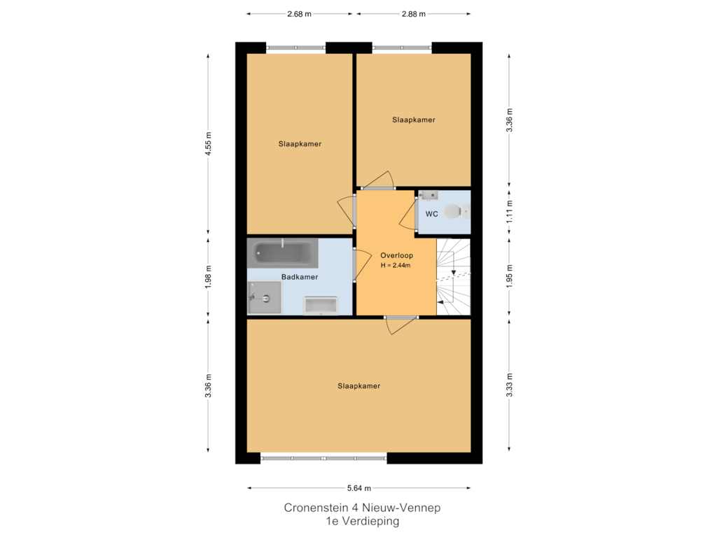 Bekijk plattegrond van 1e Verdieping van Cronenstein 4