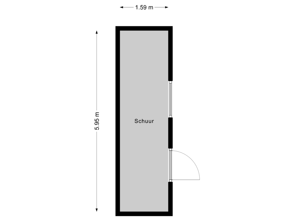 View floorplan of Schuur of Kalverhekkenweg 32