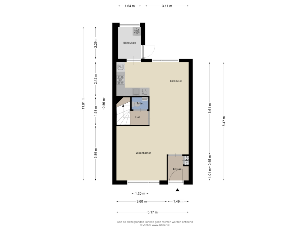 View floorplan of Begane Grond of Planetenlaan 66