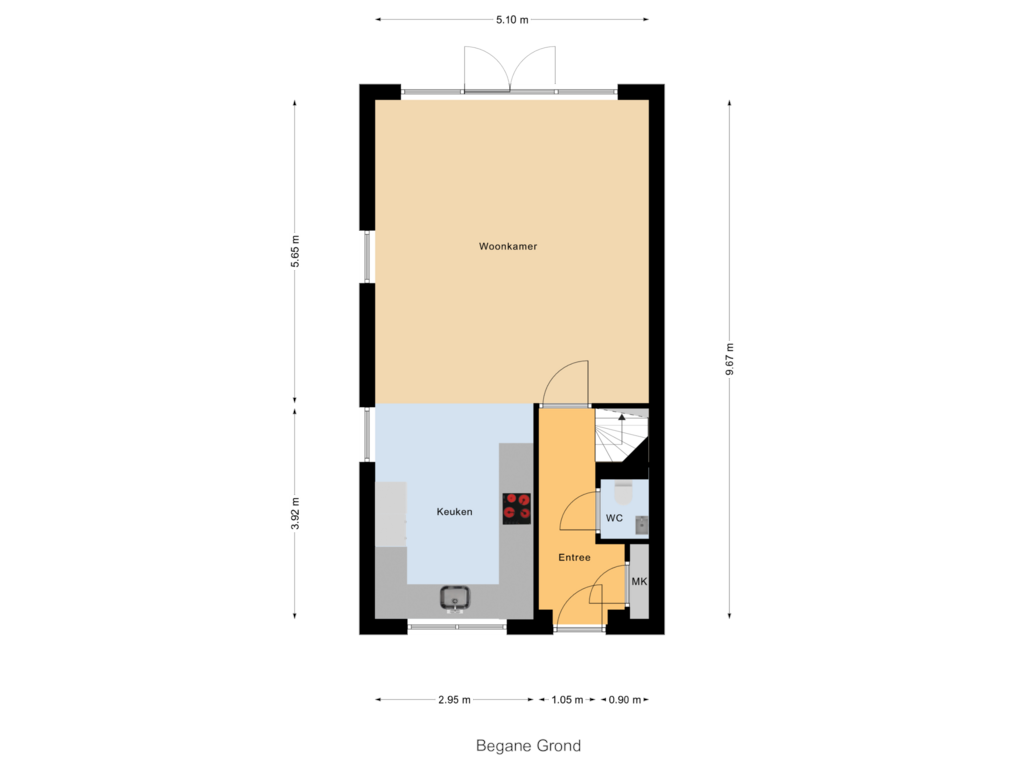 Bekijk plattegrond van Begane Grond van Industriestraat 14