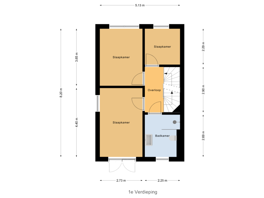 Bekijk plattegrond van 1e Verdieping van Industriestraat 14