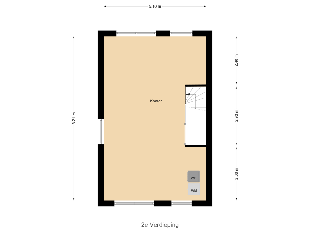 Bekijk plattegrond van 2e Verdieping van Industriestraat 14