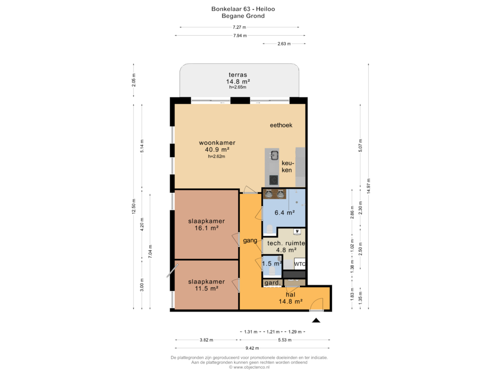 Bekijk plattegrond van BEGANE GROND van Bonkelaar 63