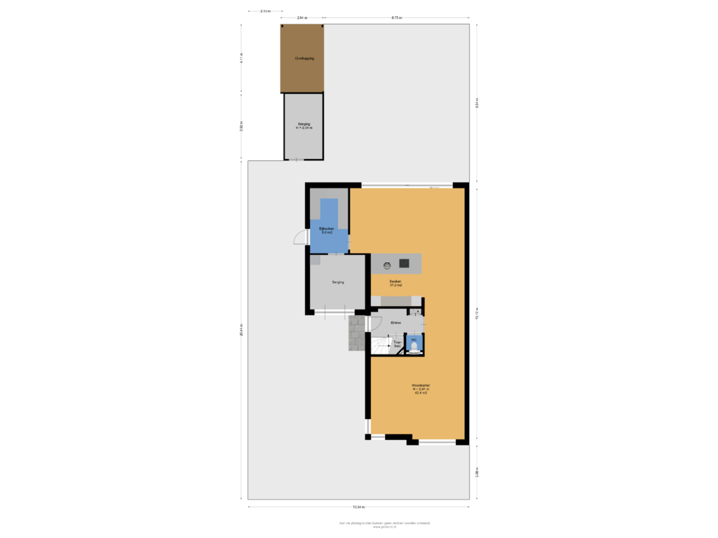 View floorplan of Begane Grond  Met Kavel of Toermalijndreef 112