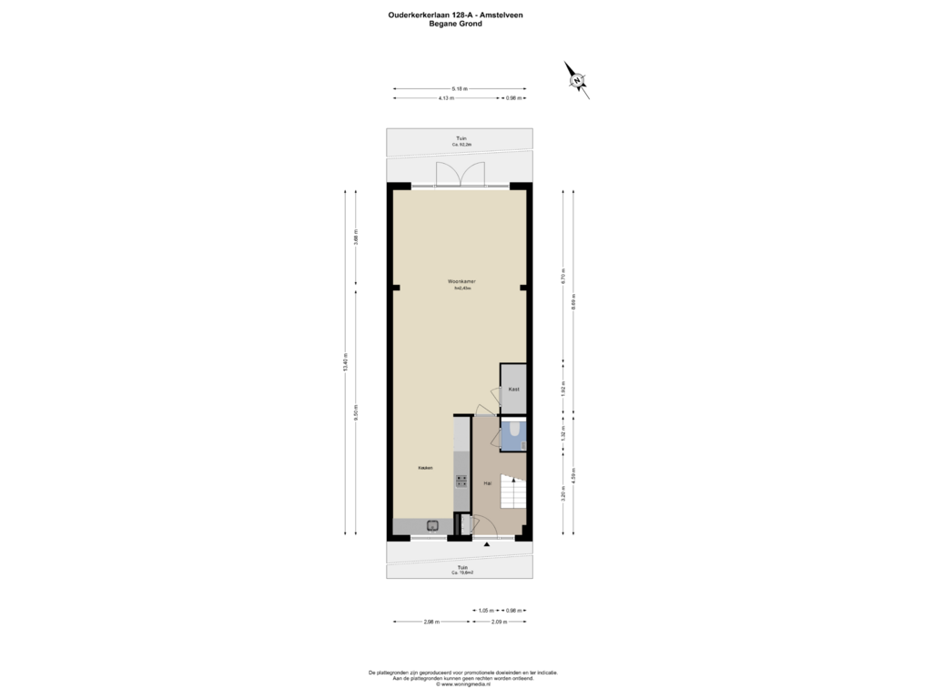 Bekijk plattegrond van Begane_grond van Ouderkerkerlaan 128-A