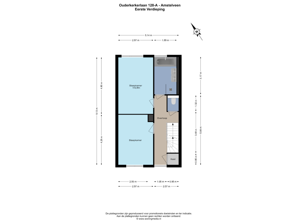 Bekijk plattegrond van 1e_verd van Ouderkerkerlaan 128-A