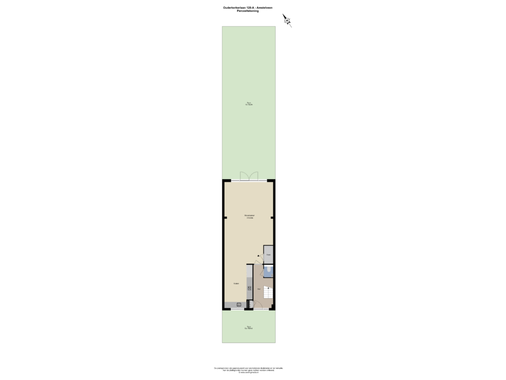 Bekijk plattegrond van Perceeltekening van Ouderkerkerlaan 128-A