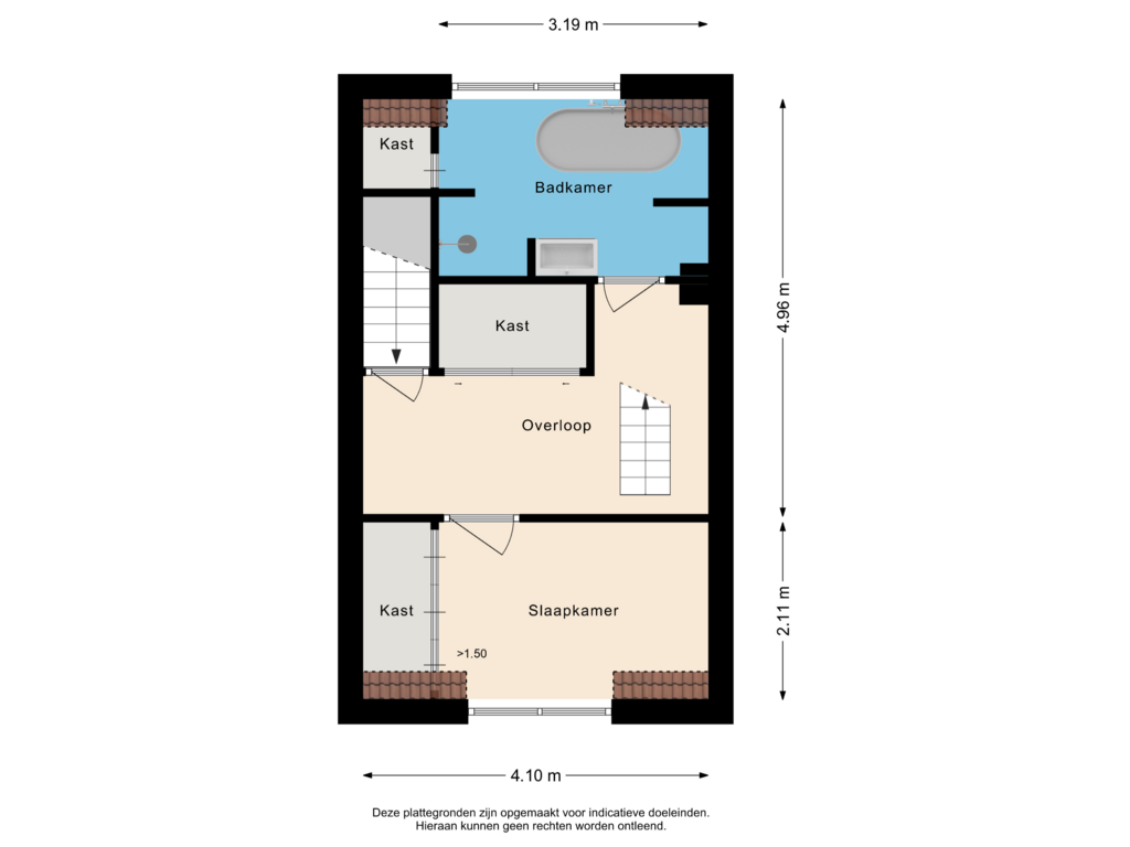 Bekijk plattegrond van Eerste verdieping van Korte Annastraat 8