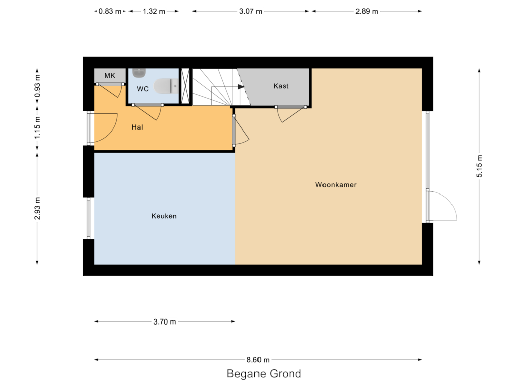 View floorplan of Begane Grond of Wijenburg 7