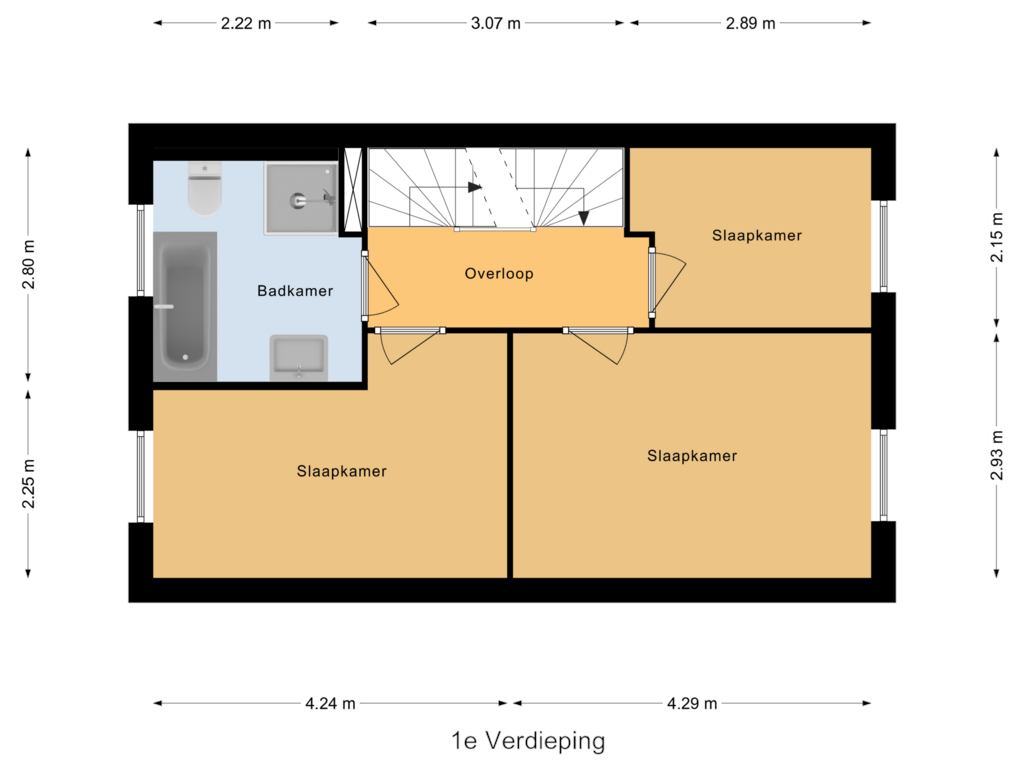 View floorplan of 1e Verdieping of Wijenburg 7