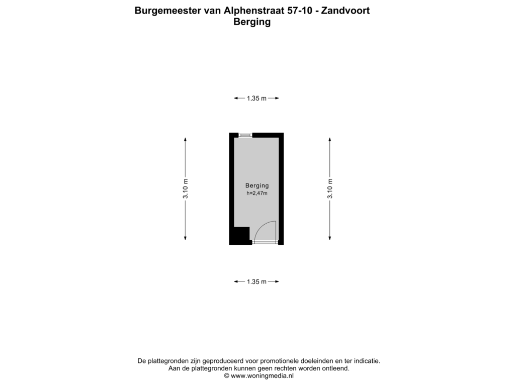 View floorplan of Berging of Burgemeester van Alphenstraat 57-F10