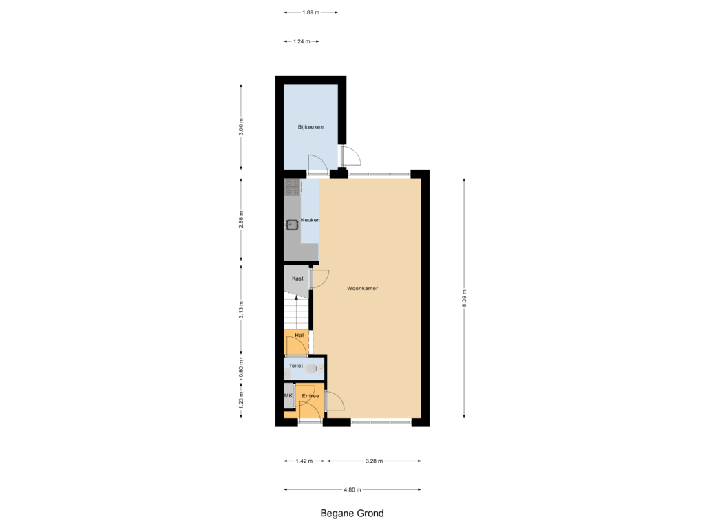 View floorplan of Begane Grond of De Eenhoorn 116