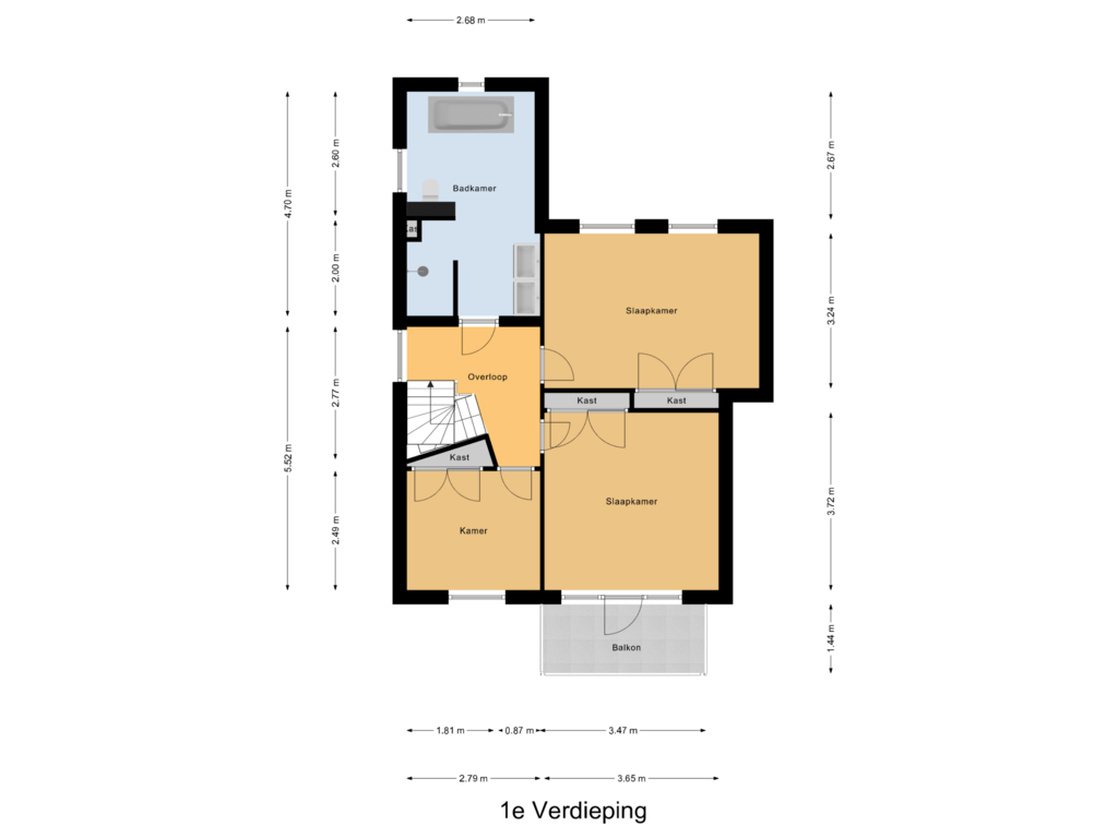 View floorplan of 1e Verdieping of Achterweg 35