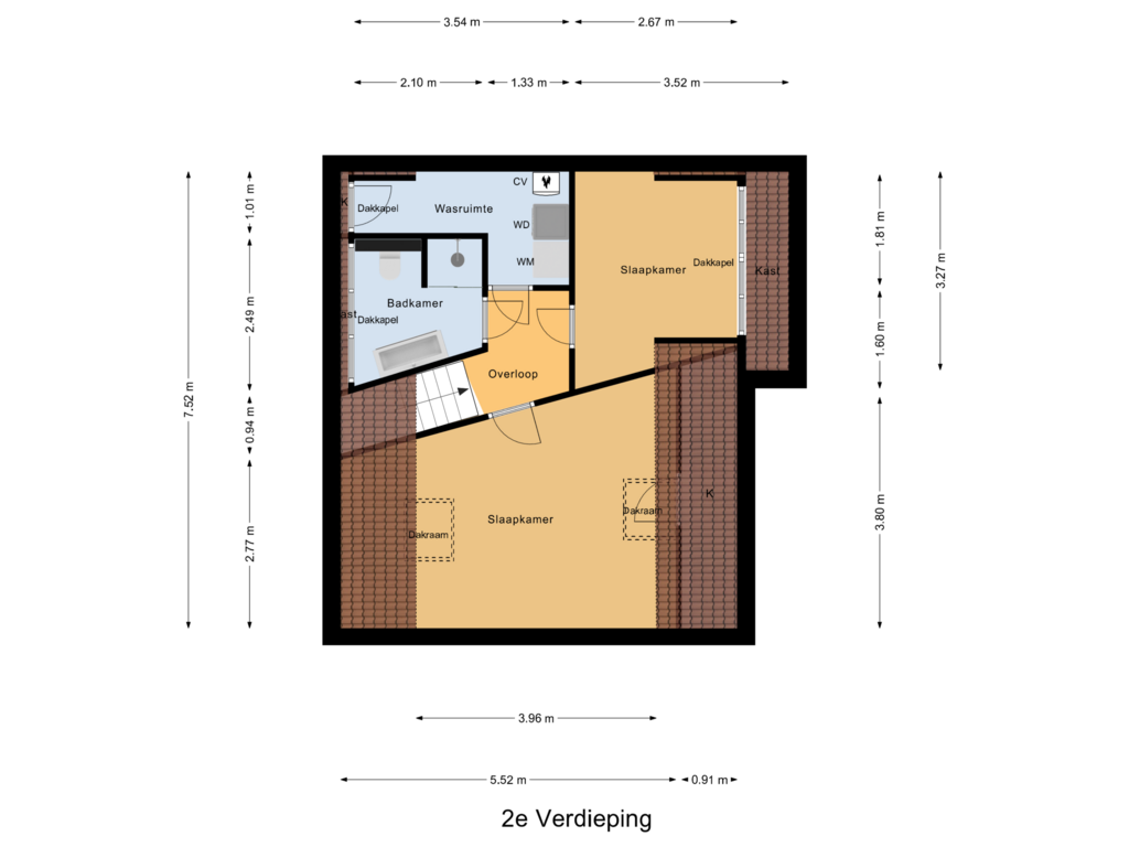 View floorplan of 2e Verdieping of Achterweg 35