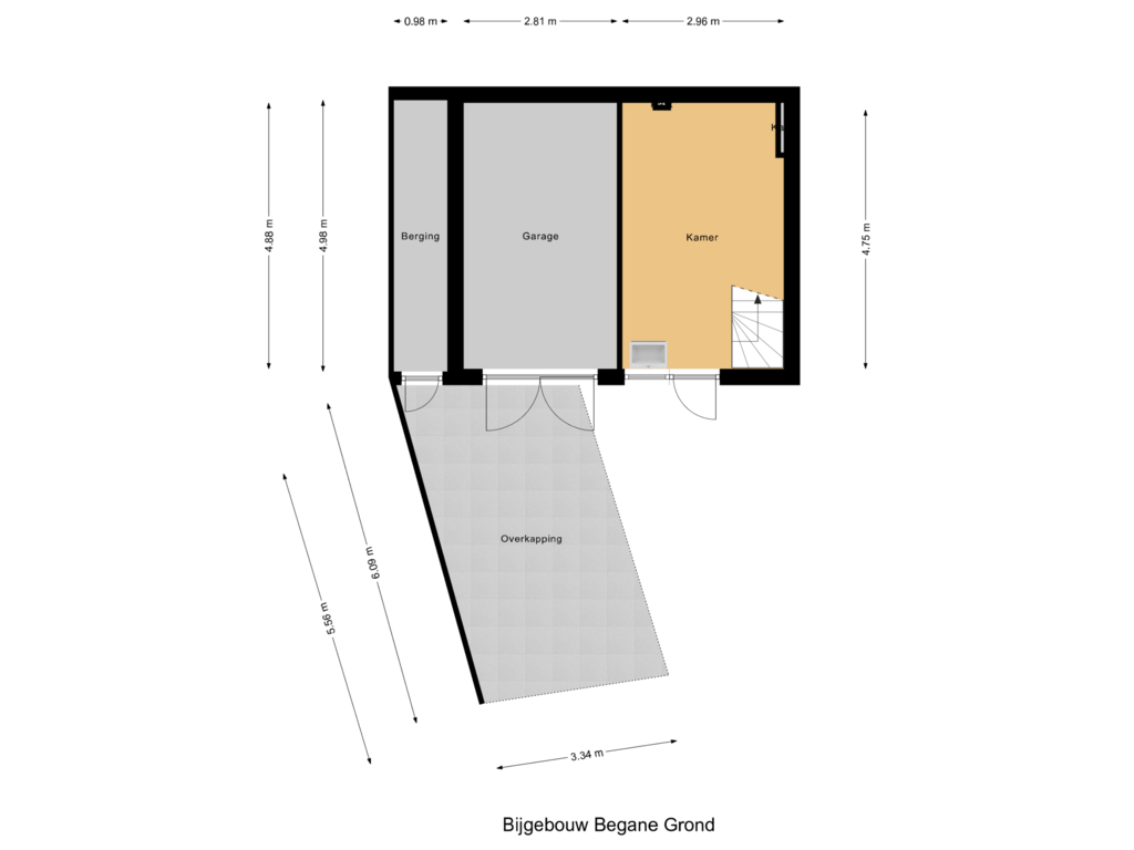 View floorplan of Bijgebouw Begane Grond of Achterweg 35