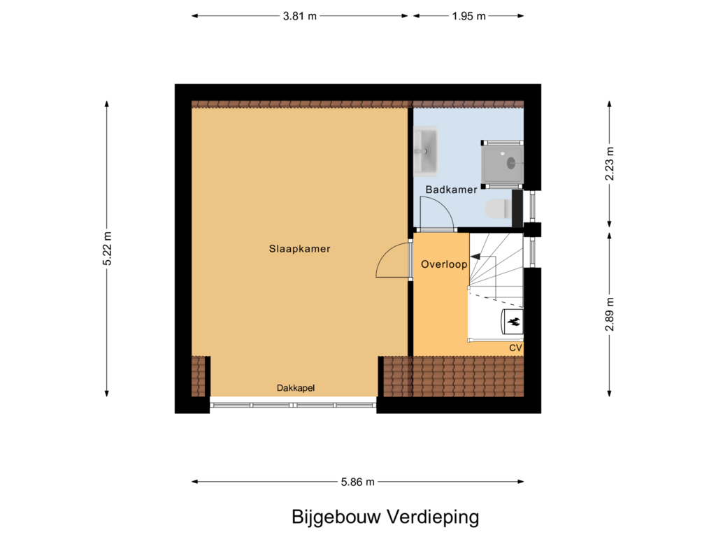 View floorplan of Bijgebouw Verdieping of Achterweg 35