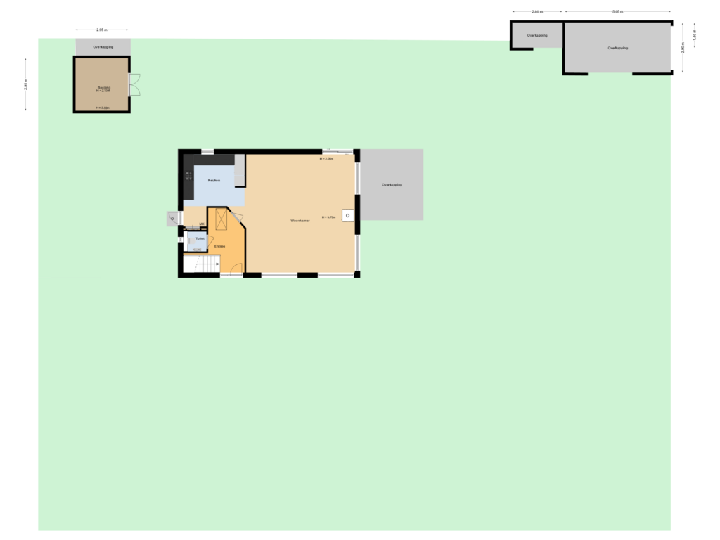 View floorplan of Situatie of Hunnenweg 10-11