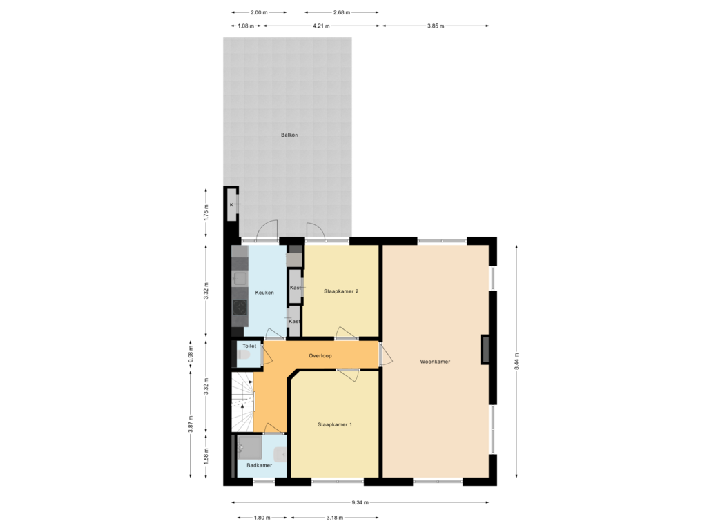 View floorplan of Eerste Woonlaag of Koolemans Beynenstraat 84