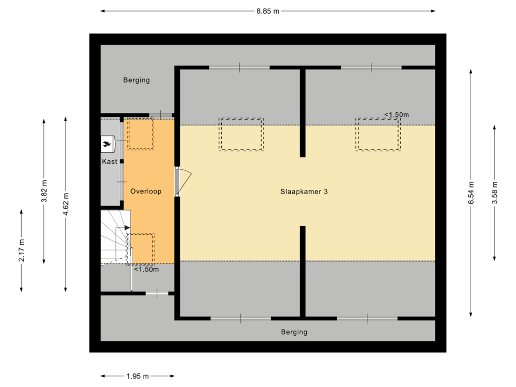 View floorplan of Tweede Woonlaag of Koolemans Beynenstraat 84