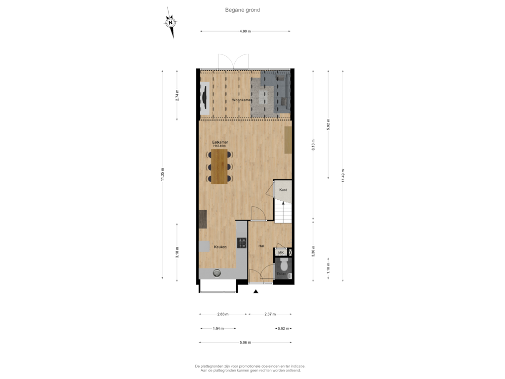 View floorplan of Begane grond of Fruitlaan 25