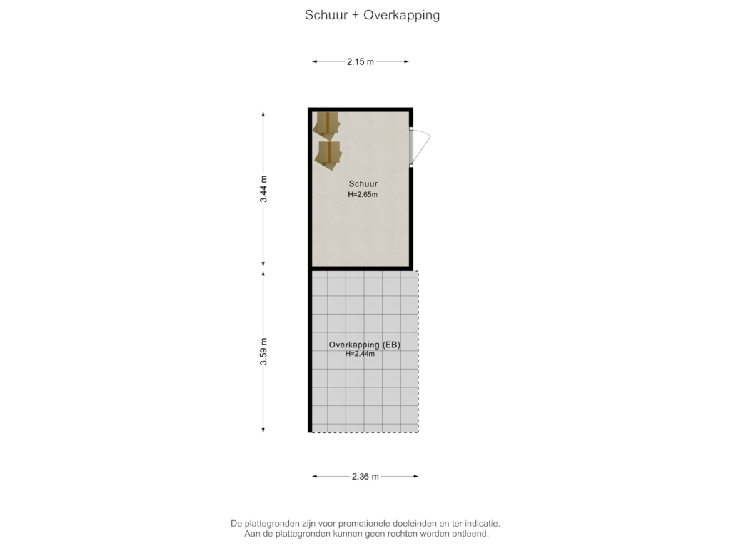 View floorplan of Schuur + Overkapping of Fruitlaan 25