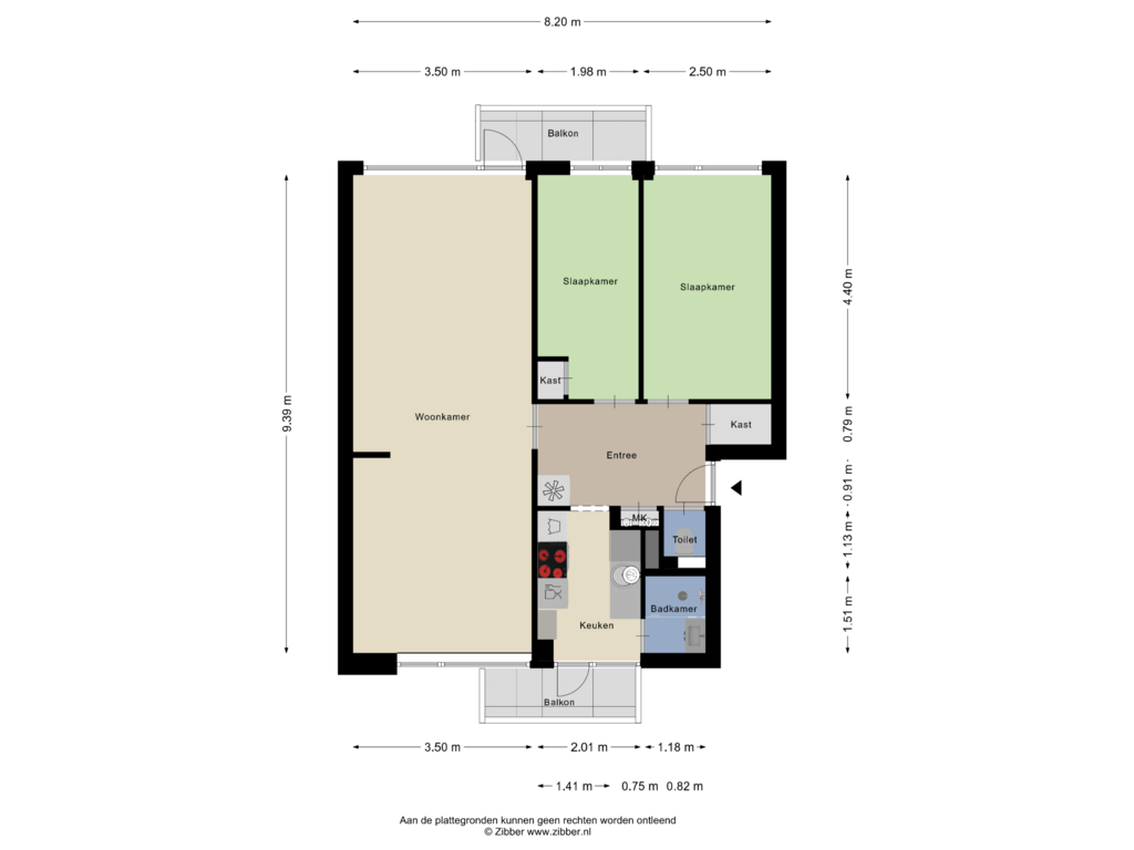 Bekijk plattegrond van Appartement van Bezettingslaan 2