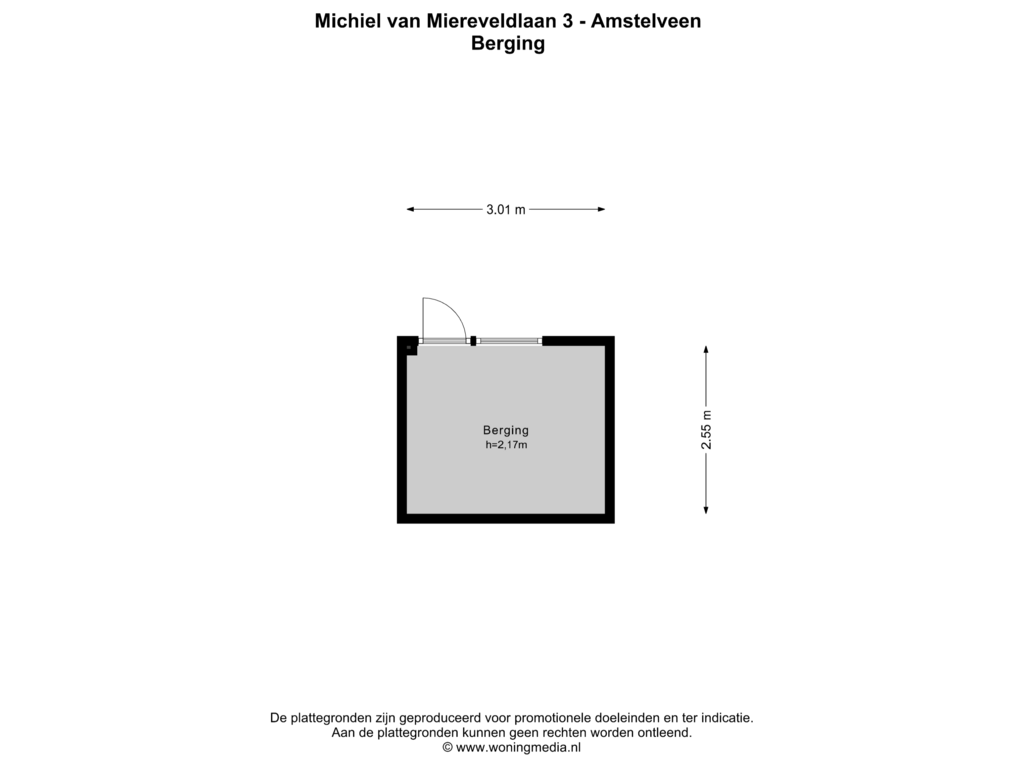 Bekijk plattegrond van Berging van Michiel van Miereveldlaan 3