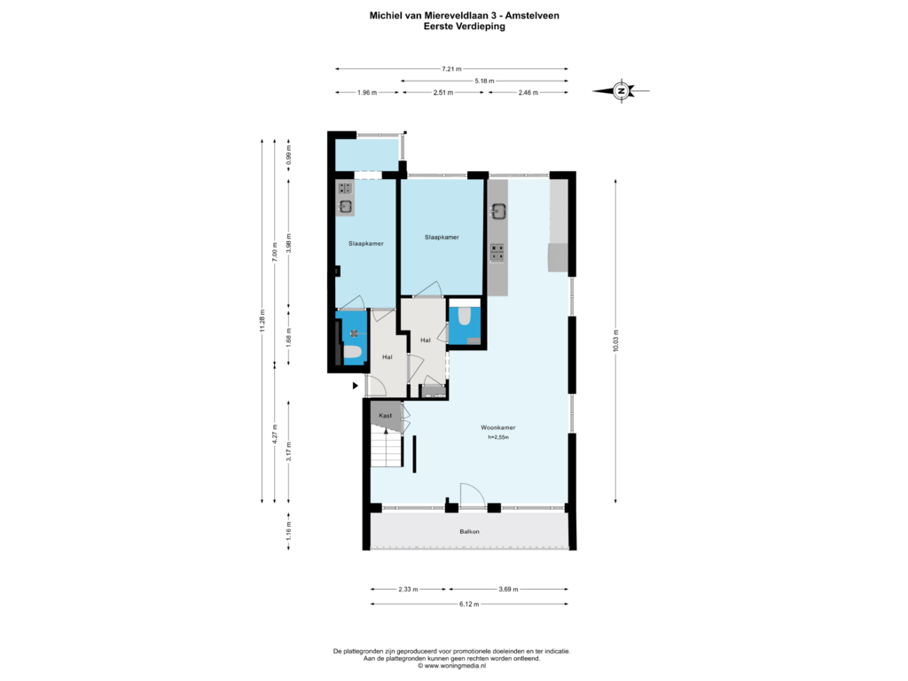 Bekijk plattegrond van Eerste Verdieping van Michiel van Miereveldlaan 3