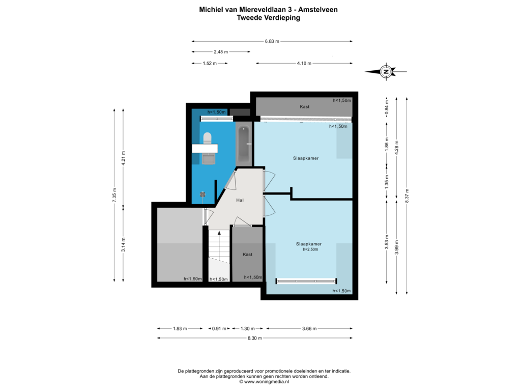 Bekijk plattegrond van Tweede Verdieping van Michiel van Miereveldlaan 3