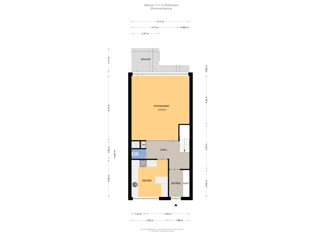 View floorplan of Woonverdieping of Weena 1171