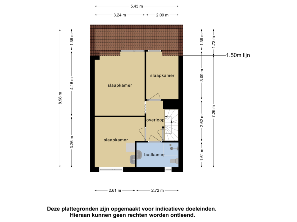 Bekijk plattegrond van 1e verdieping van De Doorn 50