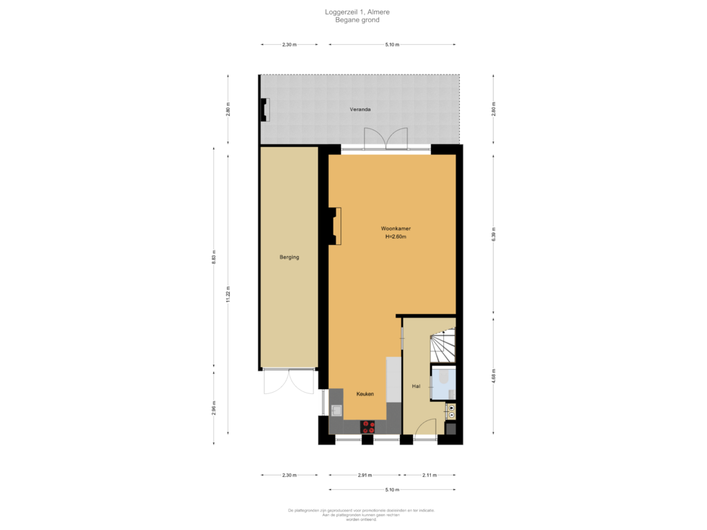 Bekijk plattegrond van Begane grond van Loggerzeil 1