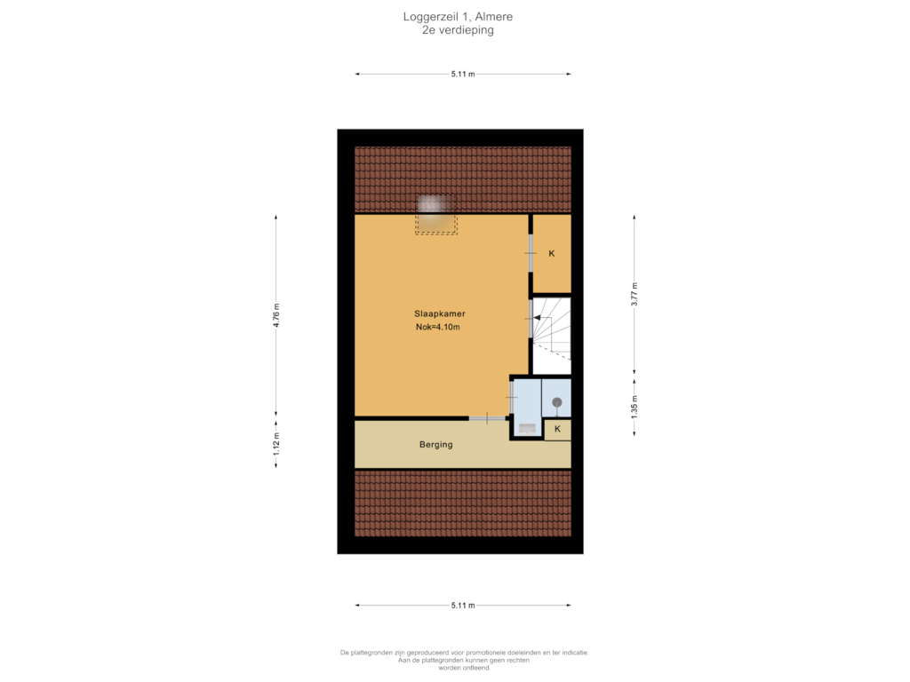 Bekijk plattegrond van 2e verdieping van Loggerzeil 1