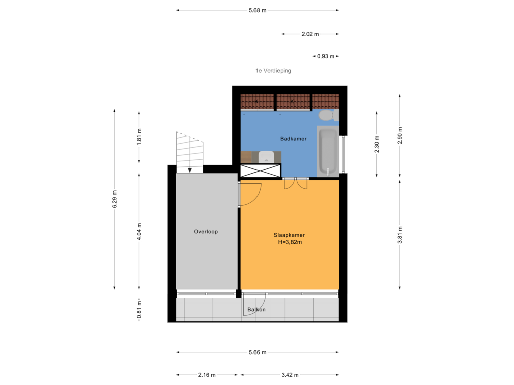 Bekijk plattegrond van 1e Verdieping van Dr Weitjenslaan 89