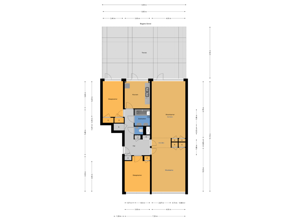 View floorplan of Begane Grond of Denijsstraat 63