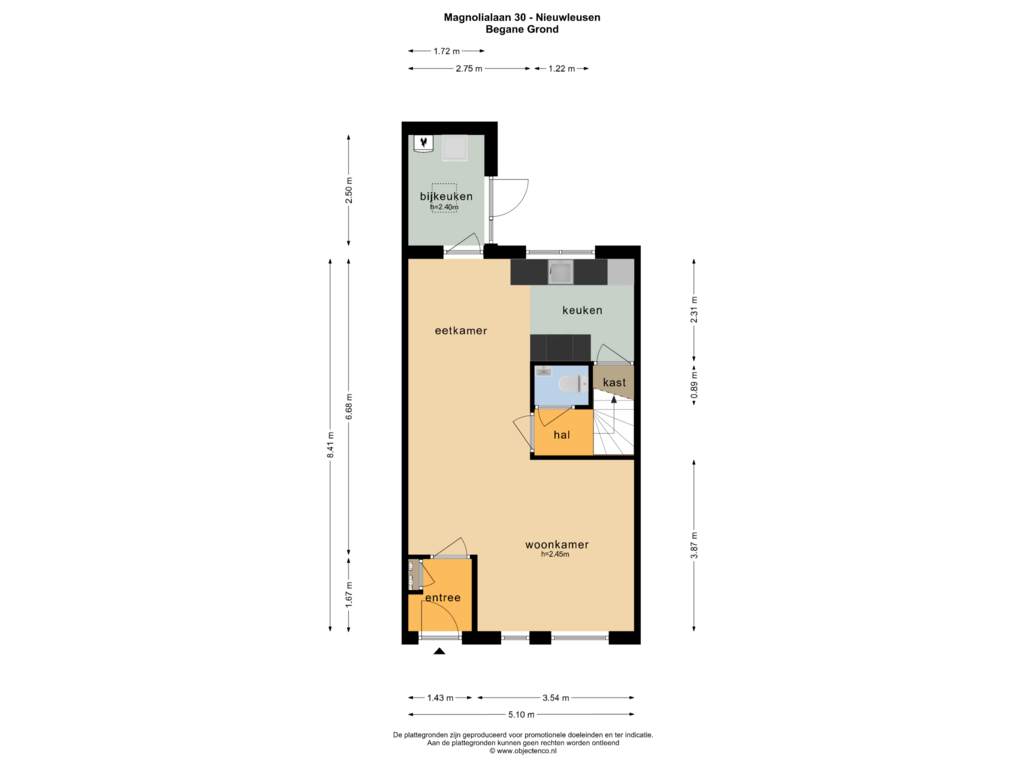 View floorplan of BEGANE GROND of Magnolialaan 30