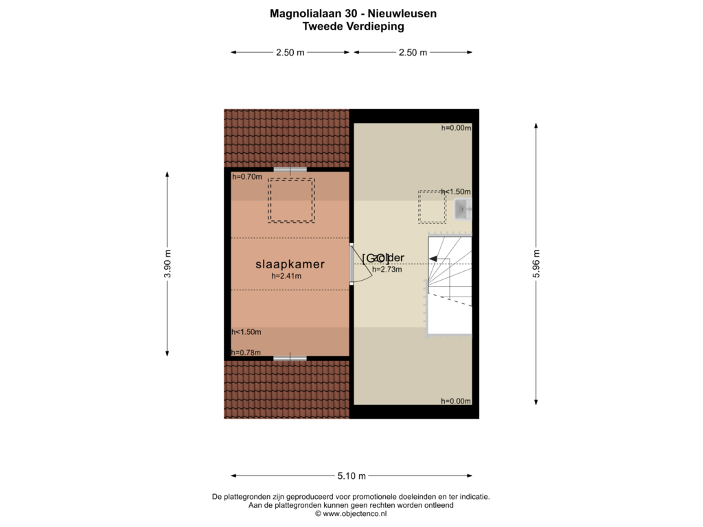 View floorplan of TWEEDE VERDIEPING of Magnolialaan 30