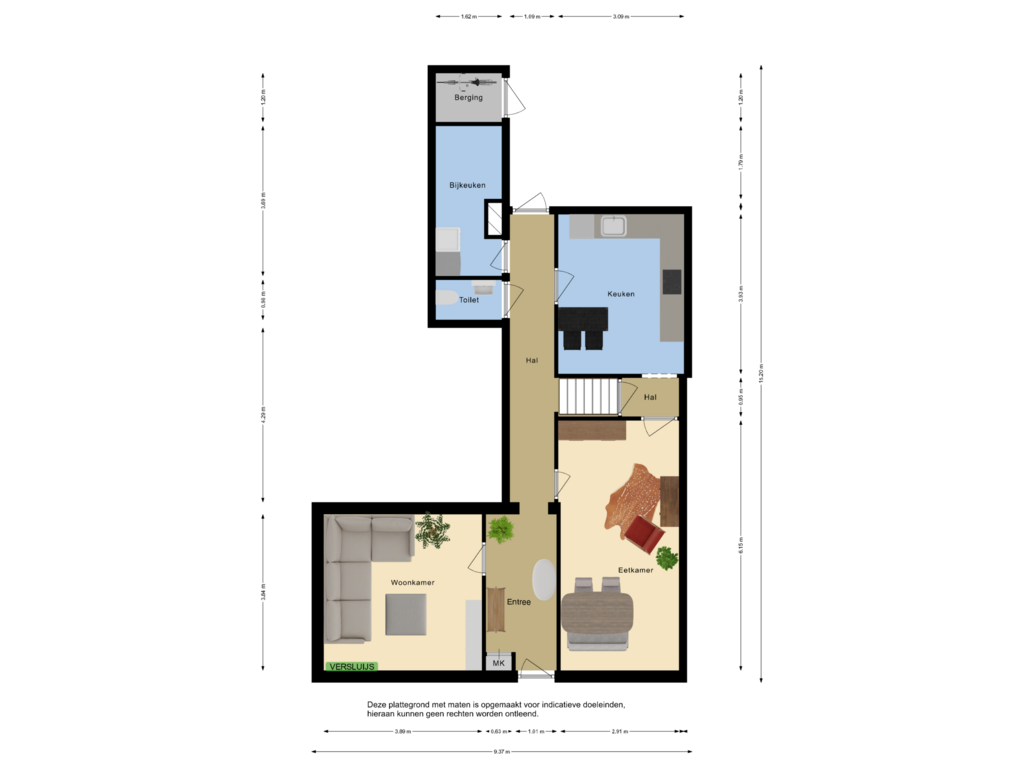 Bekijk plattegrond van Begane grond van Weststraat 70