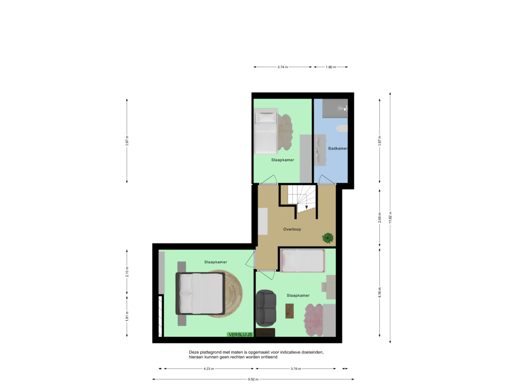 Bekijk plattegrond van Verdieping 2 van Weststraat 70