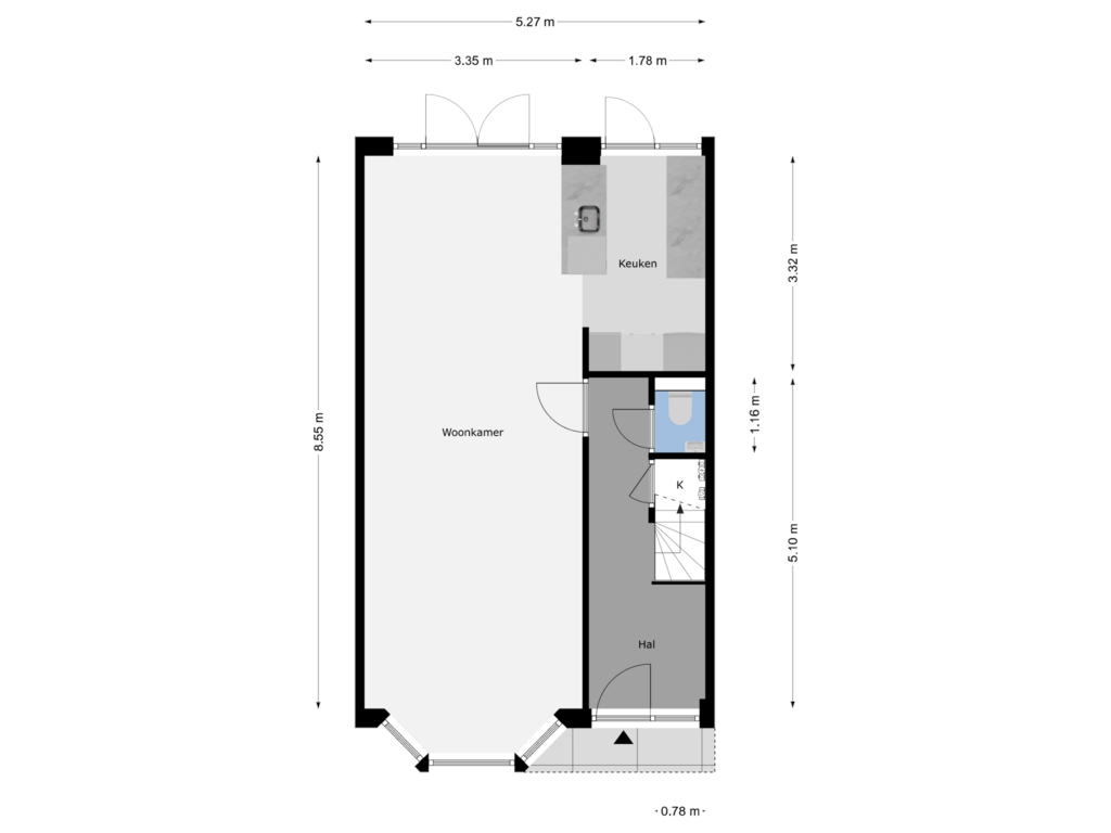 View floorplan of Begane Grond of Dr. van Campenstraat 16